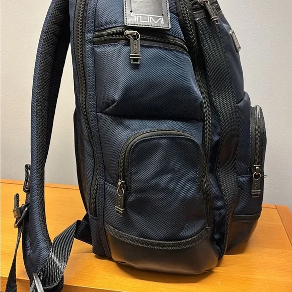 Used (2 months) Tumi Hedrick Deluxe Navy and Black Men's Backpack - Picture 3 of 4